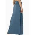 thumbnail image 4 of TheMogan Women's Casual Lounge Solid Foldable High Waist Draped Jersey Relaxed Long Maxi Skirt Titanium S, 4 of 7