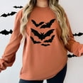 thumbnail image 6 of Halloween Bats Distressed - Womens Garment Dyed Long Sleeve, 6 of 10