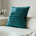 thumbnail image 5 of Luxury Blue Velvet Geometric Square Throw Pillow Cover Diamond Cushion Case Cut Velvet Christmas Blue Pillowcase for Sofa Couch Bedroom Christmas Decor 24" x 24", 5 of 7
