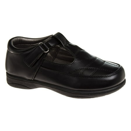 French Toast Little Kids Girls Faux Leather Hook & Loop School Shoes - Black 1