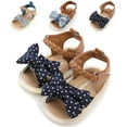 thumbnail image 6 of Infant Baby Girls Summer Sandals with Flower Soft Sole Newborn Toddler First Walker Crib Dress Shoes, 6 of 7