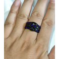 thumbnail image 4 of Skull Matching Rings His and Her Rings Couple Rings 1.5CT Blue CZ Wedding Ring Men Wedding Band, 4 of 6