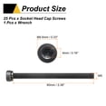 thumbnail image 2 of Uxcell 25 Pack Hex Socket Head Cap Screws Bolts, M5x60mm 304 Stainless Steel Socket Drive Machine Screws Bolts with Wrench, Full Threaded, Black, 2 of 7