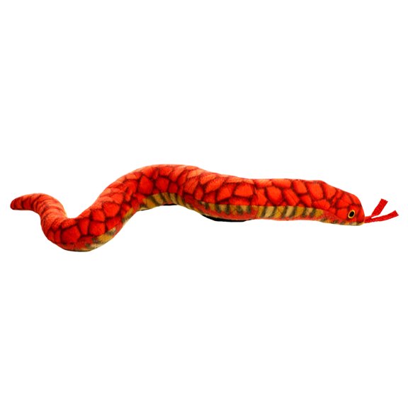 Tuffy Desert Snake Red Durable Plush Squeaker Dog Toy