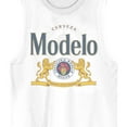 thumbnail image 2 of Modelo Lion Logo Crew Neck Sleeveless Men's White Tank Top-Medium, 2 of 3