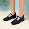 thumbnail image 2 of Willtoo Mary Jane Shoes Women Square Toe Knit Breathable T-Strap Buckle Slip On Walking Shoes Lightweight Comfort Casual Ballet Flats, 2 of 6