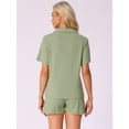 thumbnail image 3 of DARING DIVA Pajamas Set 100% Cotton Button Down Notch Collar Sleepwear S Green, 3 of 6