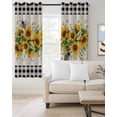 thumbnail image 2 of Sunflower Bee Blackout Curtains 63 Inches Long, Farmhouse Floral 2 Panels, Thermal Insulated Room Darkening Drapes with Grommets, 42W x 63L Each Panel, 2 of 9