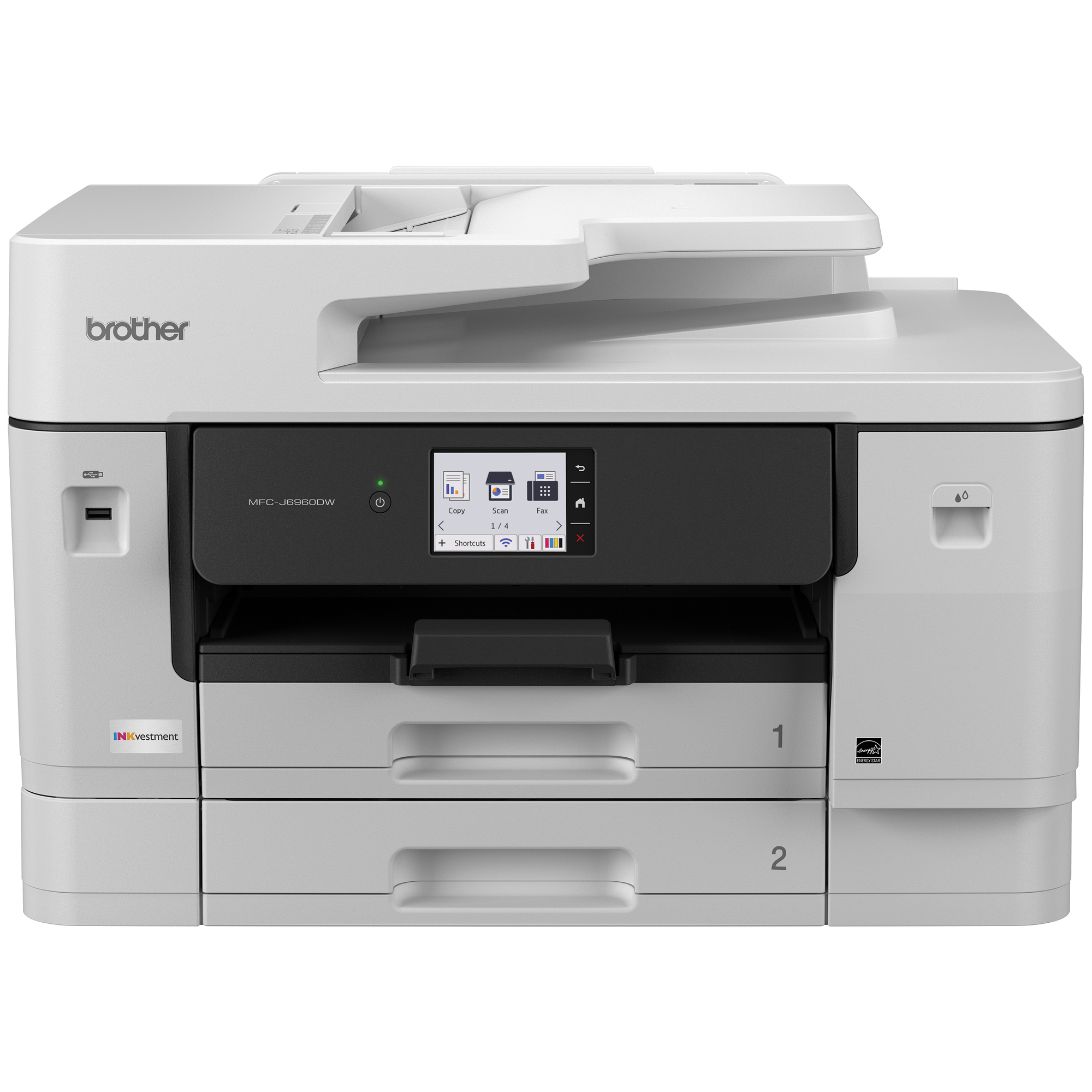 Brother INKvestment MCF-J6960DW Wireless Color Inkjet All-in-One Printer with 11”x17” capabilities and 3.5” Color Touchscreen