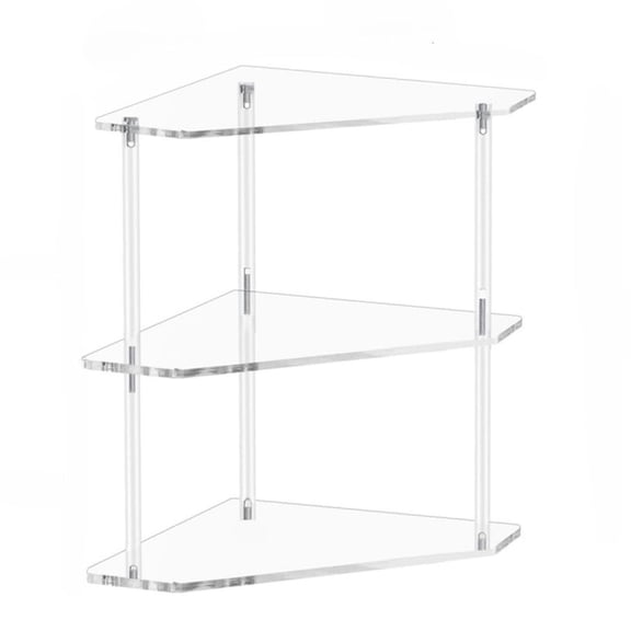 YIGSECU 3-Tiers Bathroom Shelf Acrylic Storage Rack Small Corner Table for Living Room