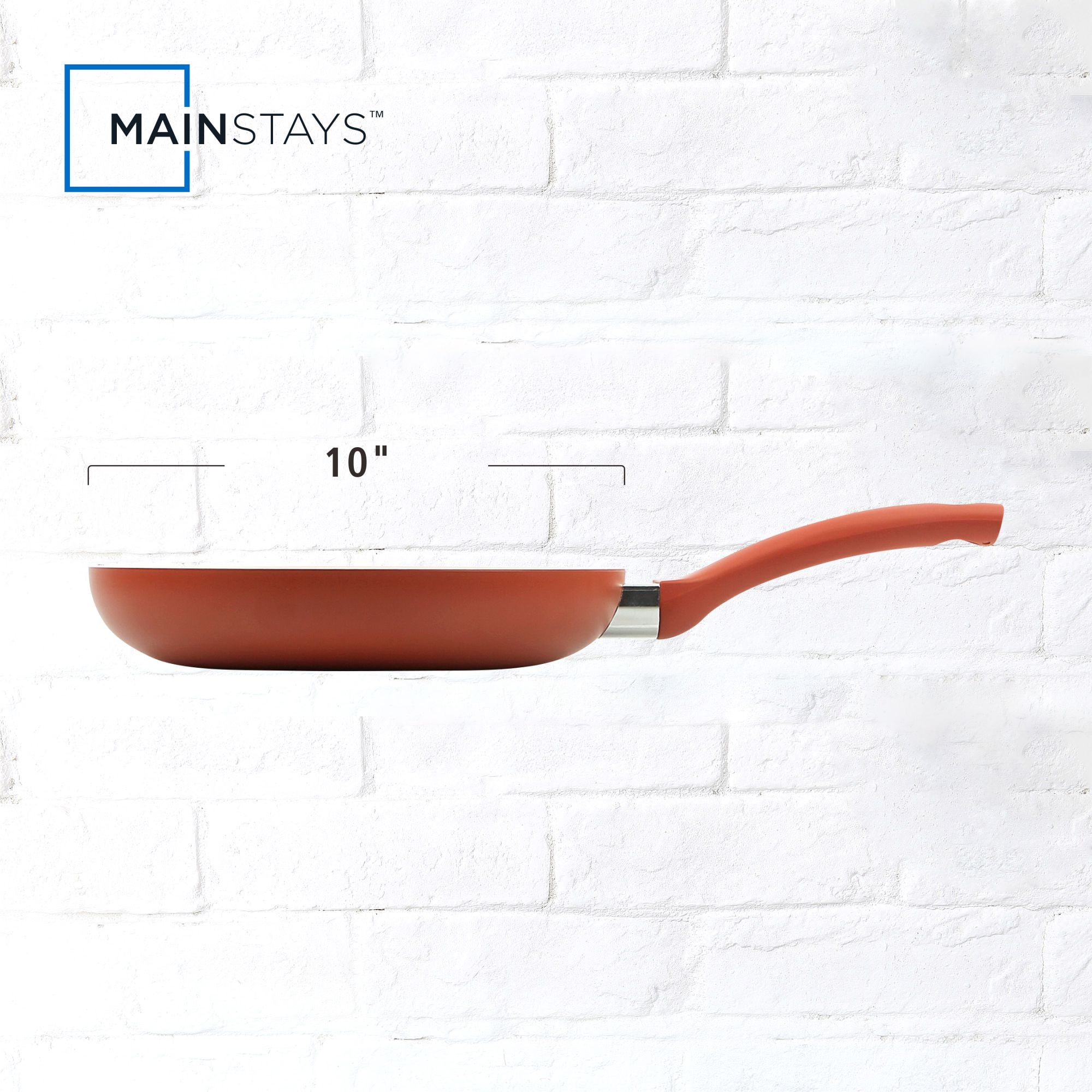 Mainstays Ceramic 10In Aluminum Nonstick Frypan Red Canyon