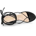 thumbnail image 5 of Unique Bargains Women's Strappy Flip Flops Clear Strap Wedge Sandals, 5 of 7