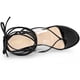 thumbnail image 4 of Sandalias de cuña con correa transparente con cordones para mujer negro, EE. UU. 9.5, 4 of 5