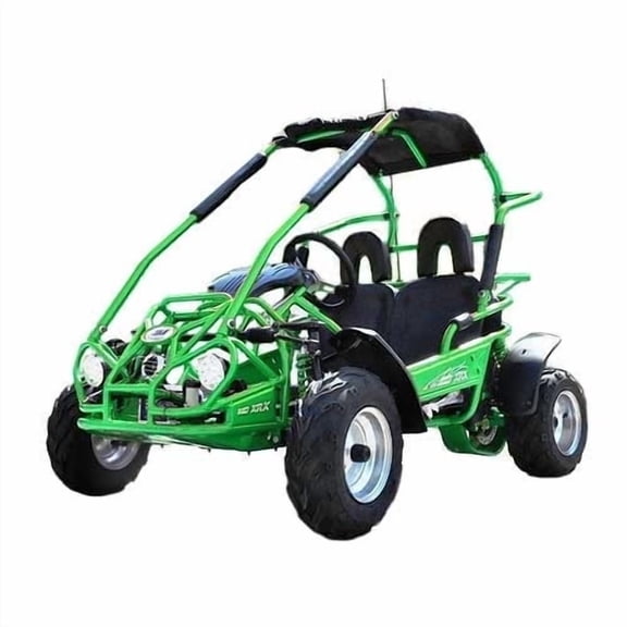 TrailMaster Mid XRX Youth Go Kart, 200cc, Ages 8–14, Up to 25 MPH, Dual Seat, Electric Start (Green)