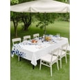 thumbnail image 4 of Outdoor Tablecloth with Umbrella Hole for Patio/Picnic/Party/Camping, Blue Eucalyptus Waterproof Table Cloth Rectangle Table Cover Washable, Weeping Botanical Leaf Watercolor (54"x 80"), 4 of 8