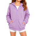 thumbnail image 5 of Ruyang Kids Zip Up Hoodie Long Sleeve Sweatshirt Solid Loose Fit Sweatshirt Jacket Trendy Windproof Coat Fall Winter Warm Outerwear, 5 of 9