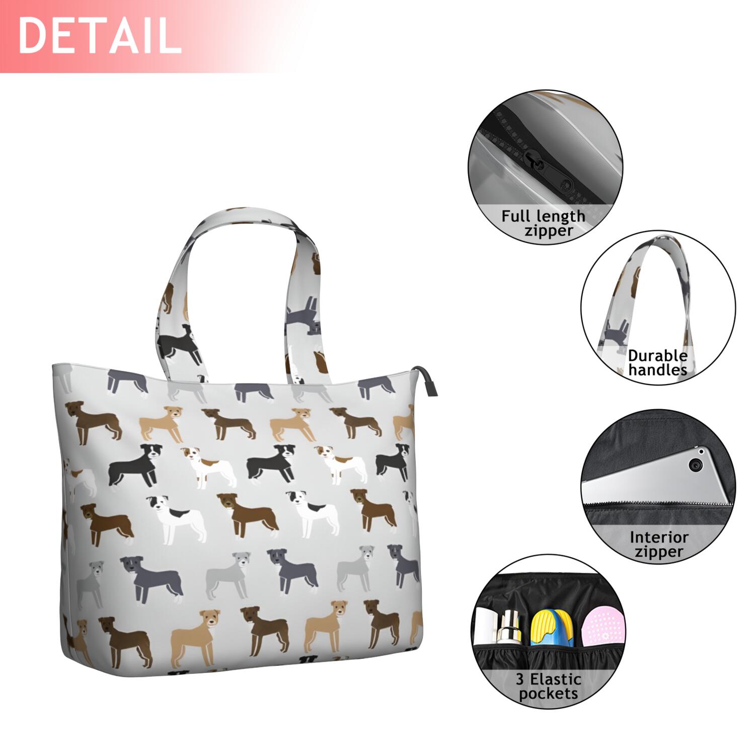 Bulldog Dog Travel Tote Bags for Women Carry On,Large Weekender Bags for Women Travel,Multi Functional Duffle Bag for Work,Shopping,Sports