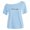Light Blue, variant on Gaexia Holiday Ready Girls Solid Off Shoulder CasualTop For Everyday Wear With Soft BreathableFabric