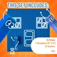 thumbnail image 3 of Strictly Briks 4 Pack Classic Stackable Baseplates 10x10 in, Building Bricks Plates with 32 x 32 Studs, Towers, Shelves, 100% Compatible with All Major Brands, 4 Plates & 30 Stackers, Blue, 3 of 6