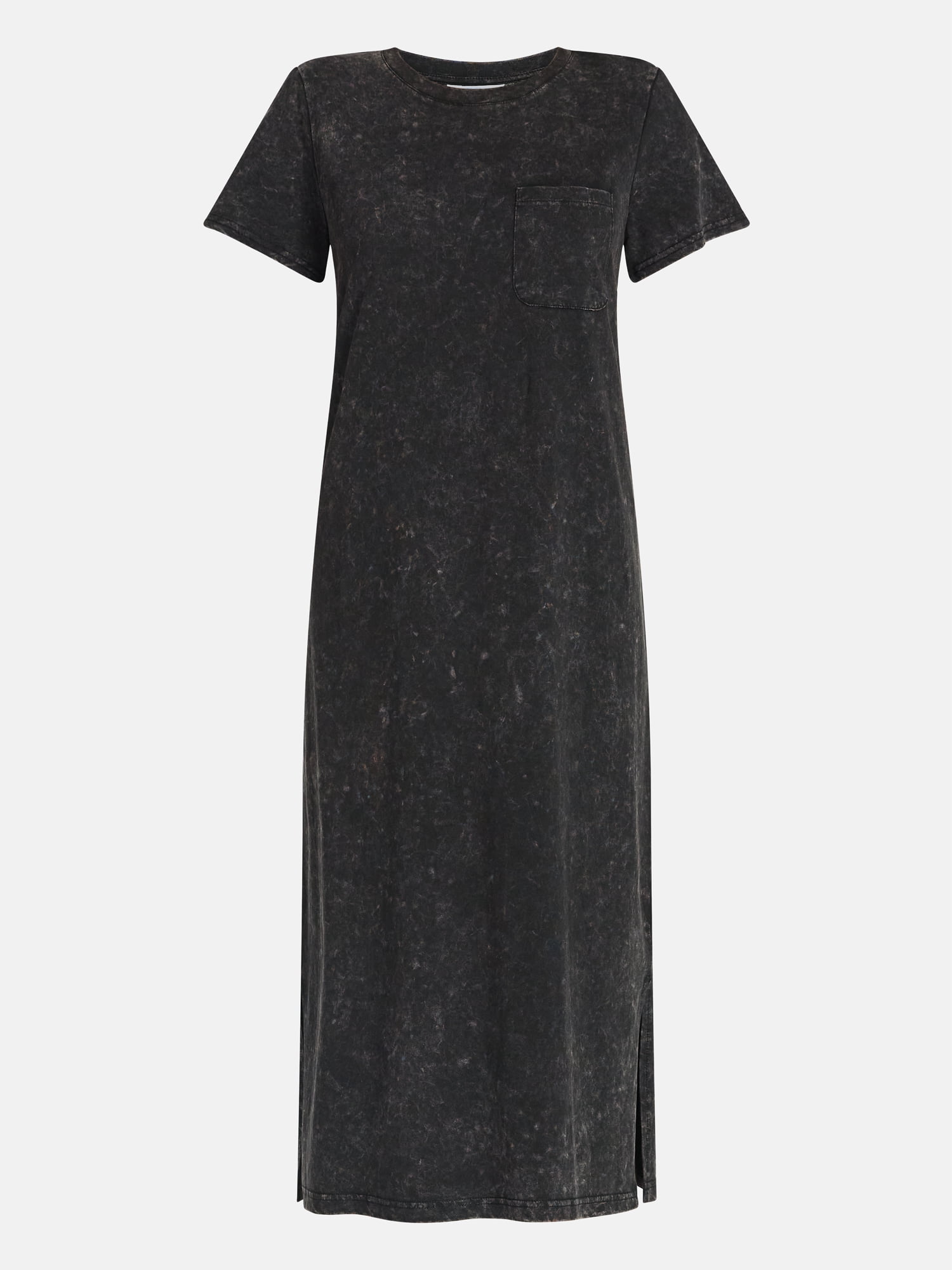 Time and Tru Women's Cotton Midi T-Shirt Dress with Short Sleeves, Sizes XS-XXXL
