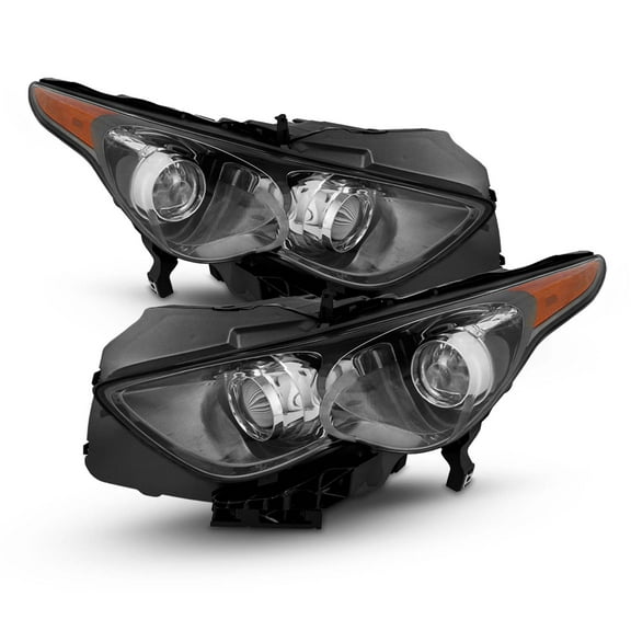 AKKON - Fit 2009-2017 FX37 FX35 FX50 QX70 OE Black Headlight Compatible W/Sport Package W/AFS Model One Set