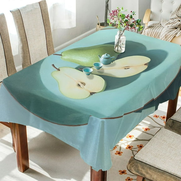 BZSMCE Square Tablecloth Green Pear Pattern Tableclothes