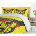 thumbnail image 5 of Ambesonne Owl Duvet Cover Set, Hipster Grunge Humorous, 2-Calking, Dark Grey Yellow Red, 5 of 7