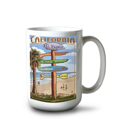 

15 fl oz Ceramic Mug El Segundo California Destinations Sign Dishwasher & Microwave Safe