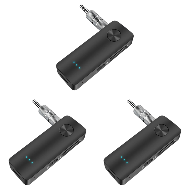 Adaptador Coche Receptor Transmisor Audio 5.3 Compatible Con Dientes 2 en 1 para TV/PC Azul
