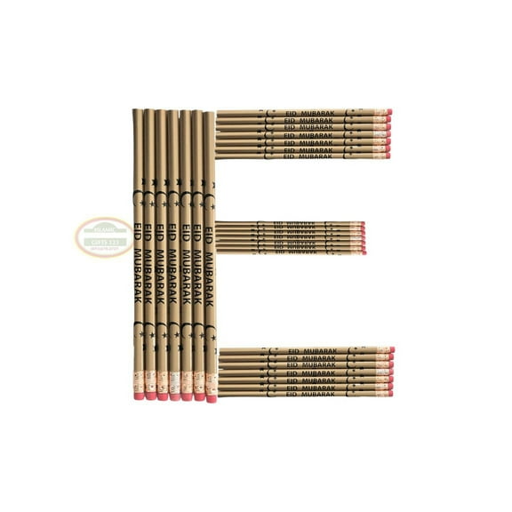 Eid Pencils[24 Pack]Customized EID MUBARAK Pencils Eid Favors Ramadan Decoration Eid Gifts Islamic Gifts 123