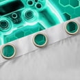 thumbnail image 4 of Homewish Teal Gamer Blackout Curtains Set of 2 (52x84 Each) for Adults Female Men,Video Game Window Curtains,Geometric Hexagon Honeycomb Curtains and Drapes,Super Cozy Room Decor, 4 of 6