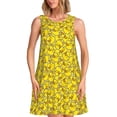 thumbnail image 1 of Fotbe Ducky Cartoon Animal Yellow Vestido de Verano sin Mangas para Mujer – Vestido Midi Línea A, Estilo Camiseta Floral, Vestido Playero Casual y Fluido, 1 of 7