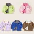 thumbnail image 6 of CSChome Baby Boys Girls Fleece Jacket for Kids Toddler Stand Collar Tops Zipper Double-Sided Velvet Warm Coats Autumn Winter Outerwear for 2-10 Years, 6 of 7