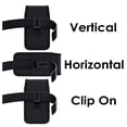 thumbnail image 6 of For Samsung Galaxy S23 Ultra Pouch Case Universal Vertical Canvas with Belt Clip Loop Holster Military Grade Cell Phone Holder Cover - Black, 6 of 7
