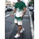 thumbnail image 3 of Conjunto de camiseta y pantalones cortos para hombre, ropa deportiva estampada, informal, a la moda, transpirable, de manga corta, verano 2024, 3 of 5