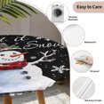 thumbnail image 3 of Black Plaid Christmas Round Tablecloth for 36-44 Inch Tables,Fitted Table Cover with Elastic Edge,Watercolor Snowman Snowflake Waterproof Outdoor Table Cloth Protector for Patio Garden Dinner Picnic, 3 of 9