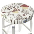 thumbnail image 3 of Bingfone14 Inch Padded Round Bar Stool Cover Cushion With Elastic Fabric Round Chair Seat - Colorful Mushrooms And Plants, 3 of 7