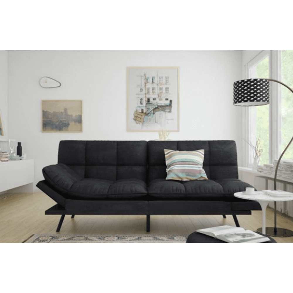 Mainstays Memory Foam Futon, Black Suede