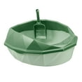 thumbnail image 2 of DOLITY Cat Litter Tray Pet Litter Pan Cat Litter Container Kitty Litter Pan with Hollow Green, 2 of 8
