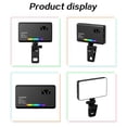 thumbnail image 4 of Andoer Y140 LED Video Light Kit Pocket Video Conference CRI95+ 2500K-9000K Dimmable 26 Effects with Desktop Tripod Ballhead Phone Holder Computer Clip Cold Shoe Adapter for Mobile Vlog Li, 4 of 7