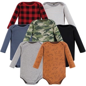 Hudson Baby Long-Sleeve Bodysuits, 7-Pack, Into the Woods