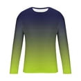 thumbnail image 5 of Rvwovn Men's Ombre Long Sleeve Crewneck T-Shirt, Gradient Color Pullover Tee Casual Fall Wear, 5 of 5