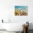 thumbnail image 6 of Fenyluxe Starfish Seashells Beach Canvas Wall Decor for Bathroom Art Print Ready To Hang Home Room Decor 20x16in, 6 of 6