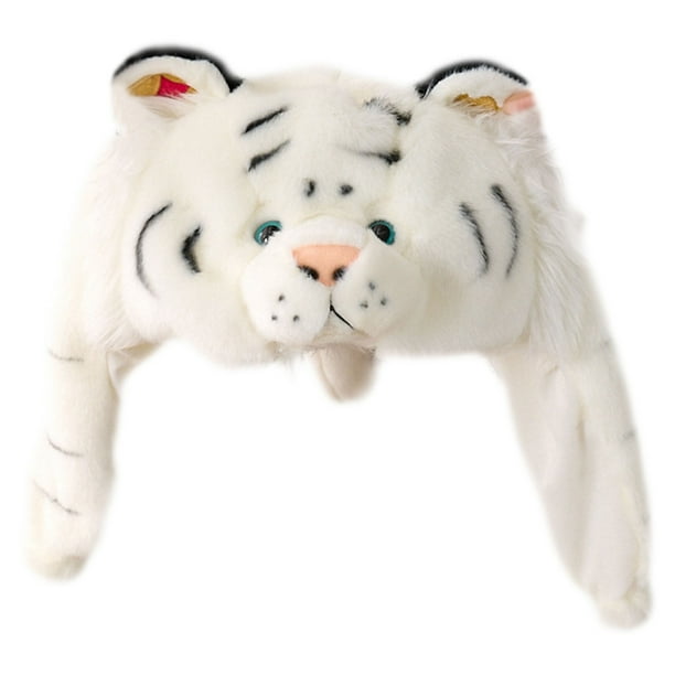 Tigre con gorra de 40 cm Peluche realista de tigre siberiano blanco y amarillo con gorra de dibujos animados para niños Peluche para niñas (2 estilos)
