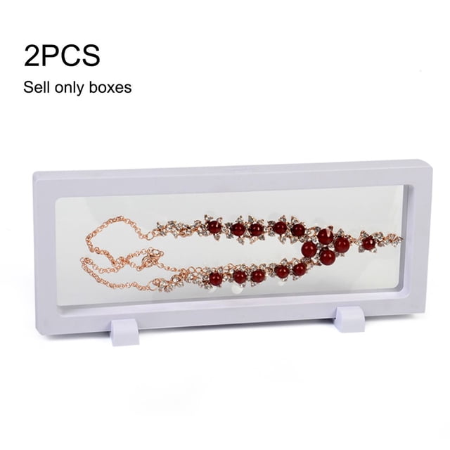 DEBGFS 2 Pcs 3D Frame Shadow Box Jewellery Display Empty Coin Frame Watch Box;2 Pcs 3D Frame Shadow Box Jewellery Display Empty Coin Frame Watch Box,white