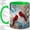 Green, variant on Cardinal Bird Watercolor Coffee Mug, Winter Cardinal Mug, Cozy Morning Tea Cup, Red Birds with Snowflakes and Gold Branches, Nature Bird Art, Rustic Kitchen Accent, Backyard Birdwatcher