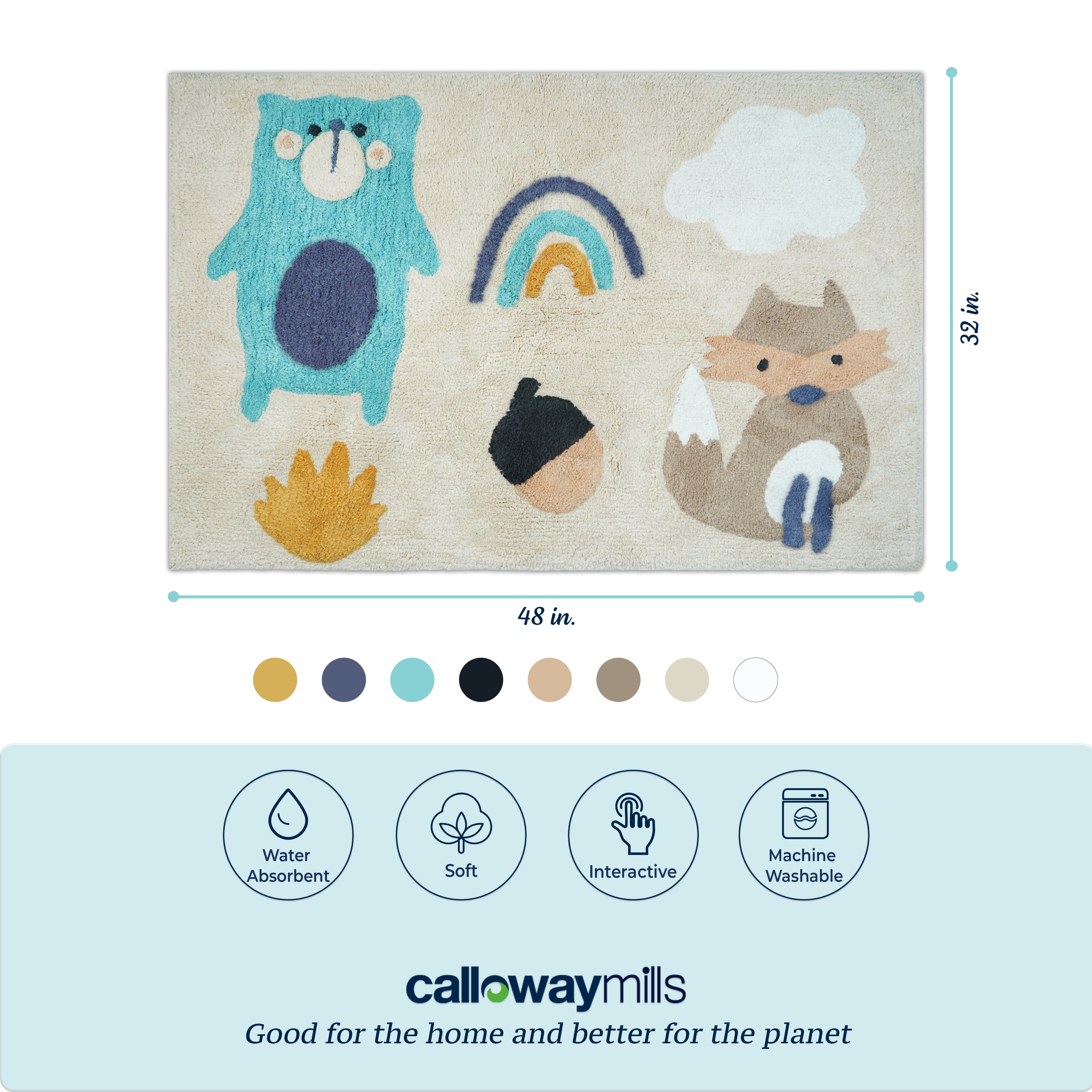 Calloway Mills 114083248 Forest Friends 32" x 48"