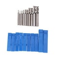 thumbnail image 3 of FELTECHELECTR 10PCS Rotary Tool Accessory Set High Speed Steel Silver Flute End Mill for Woodworking, 3 of 6