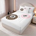 thumbnail image 3 of Erosebridal Billiard Zipper Twin Comforter Sets with Fitted Sheet and 2 Pillowcases Pink Zipper Bedding Set, Pink White, Pink Reversible, 3 of 7
