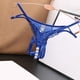 thumbnail image 2 of Gibobby Tangas de mujer Tanga de masaje con perlas de corte abierto para mujer(Azul,Talla única), 2 of 3
